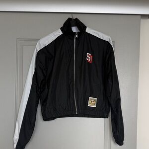 San Diego Padres Sports Black and White Zip-Up Jacket